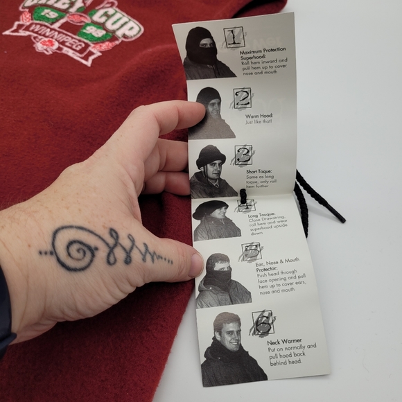 GETZ WET | vintage 90s 1998 Grey Cup CFL football winter fleece balaclava - Picture 5 of 7